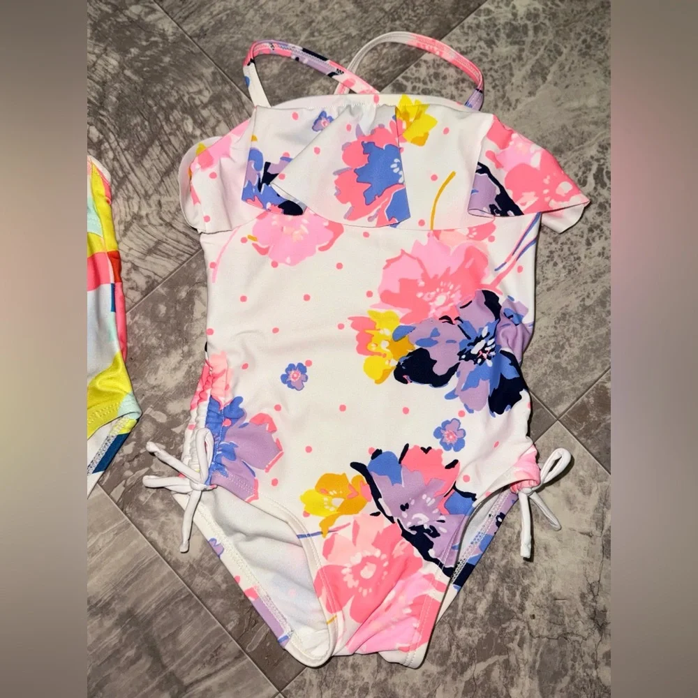 Old Navy Girls 2T Floral One Piece Swimsuit Ruffle